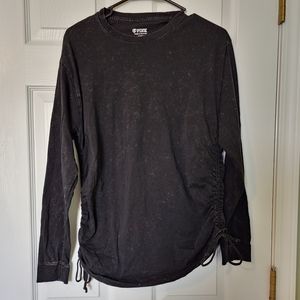 PINK black distressed long sleeve tee